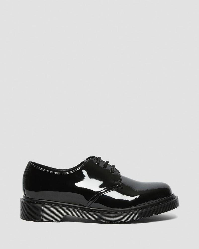 Dr Martens 1461 Made in England Mono Lak Leren Oxford Schoenen Heren Zwart | NL 21KOR